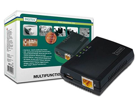 DIGITUS Mini Serveur d'impression multifonctions, 1 x USB2.0