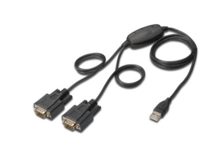 DIGITUS câble adaptateur USB 2.0 - 2 x RS232, 1 Mbps/sec