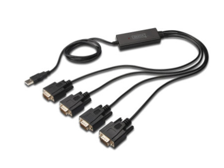 DIGITUS câble adaptateur USB 2.0 - 4 x RS232, 1 Mbps