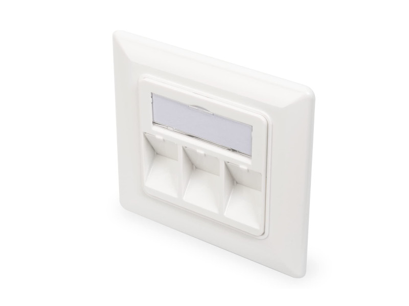 DIGITUS boîtier vide pour modules Keystone, 3 ports, blanc