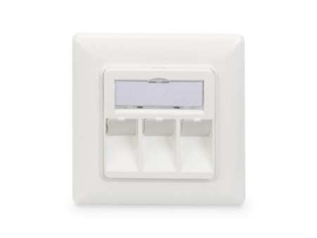 DIGITUS boîtier vide pour modules Keystone, 3 ports, blanc