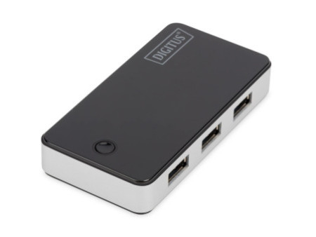 DIGITUS Hub USB 3.0, 4 ports, bloc d'alimentation incl, noir