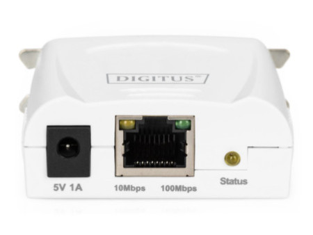 DIGITUS Serveur d'impression Fast Ethernet, parallèle, blanc