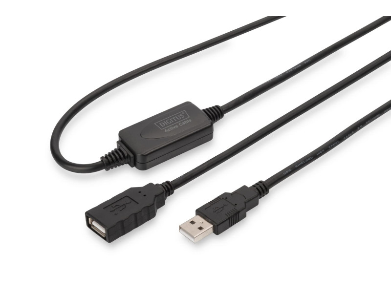 DIGITUS Câble de rallonge USB, mâle-femelle, 10 m,USB-A mâle