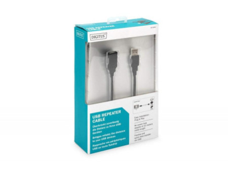 DIGITUS Câble de rallonge USB, mâle-femelle, 10 m,USB-A mâle
