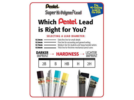 Pentel Etui mines SUPER, dureté: HB