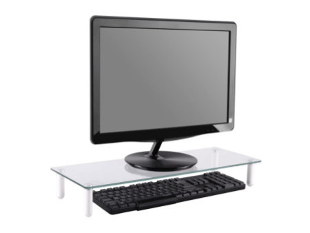 DIGITUS Support pour écran, verre, blanc