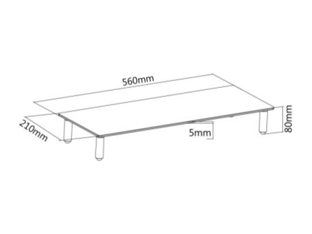DIGITUS Support pour écran, verre, blanc