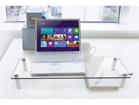 DIGITUS Support pour écran, verre, blanc