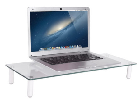 DIGITUS Support pour écran, verre, blanc