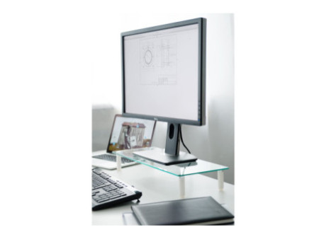 DIGITUS Support pour écran, verre, blanc