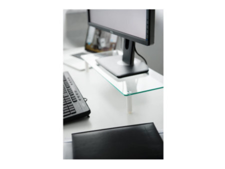 DIGITUS Support pour écran, verre, blanc