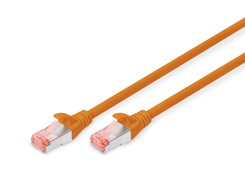 DIGITUS Câble de brassage, Cat. 6, S/FTP, 0,5 m, orange