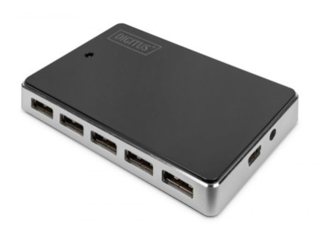 DIGITUS Hub USB 2.0, 10 ports, noir