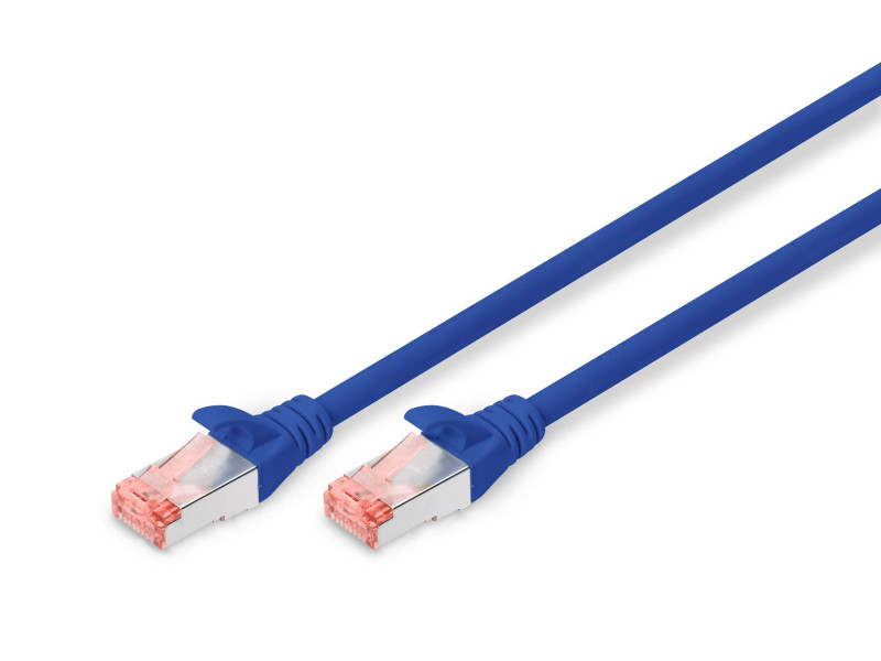 DIGITUS Câble de brassage, Cat. 6, S/FTP, 10,0 m, bleu