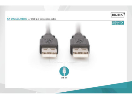 DIGITUS câble de connexion USB 2.0 PREMIUM, USB A-USB A 1,8m