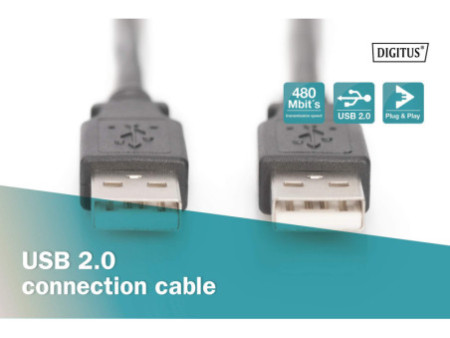 DIGITUS câble de connexion USB 2.0 PREMIUM, USB A-USB A 1,8m