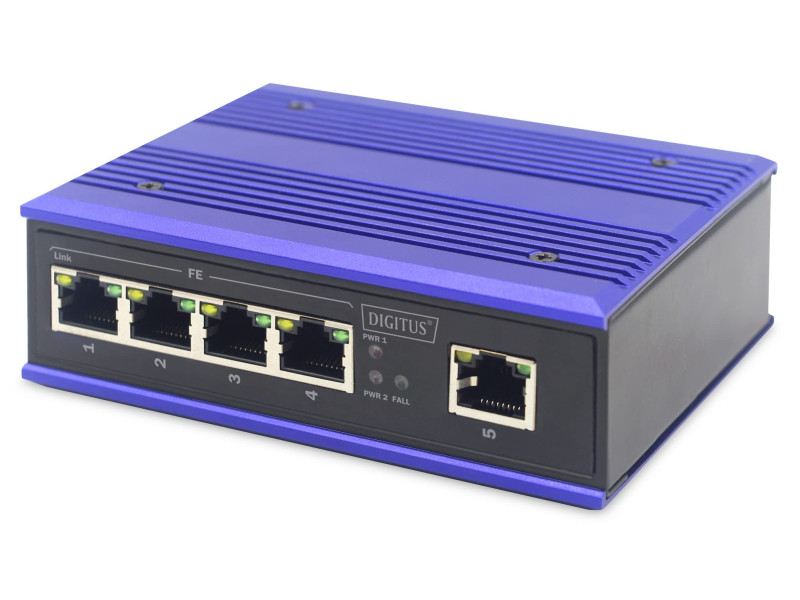 DIGITUS Commutateur industriel Fast Ethernet, 5 ports