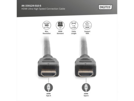 DIGITUS Câble de raccordement Ultra High Speed HDMI, 1,0 m