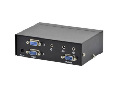 DIGITUS Switch VGA, 2 ports, 250 MHz, boîtier en métal, noir