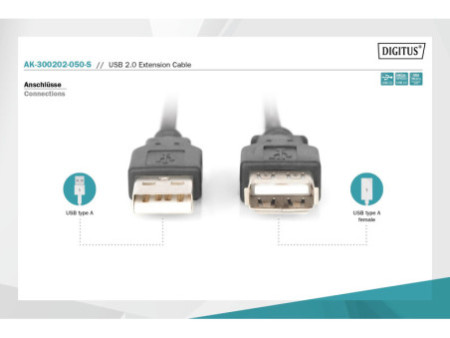 DIGITUS Rallonge USB 2.0, 5 m