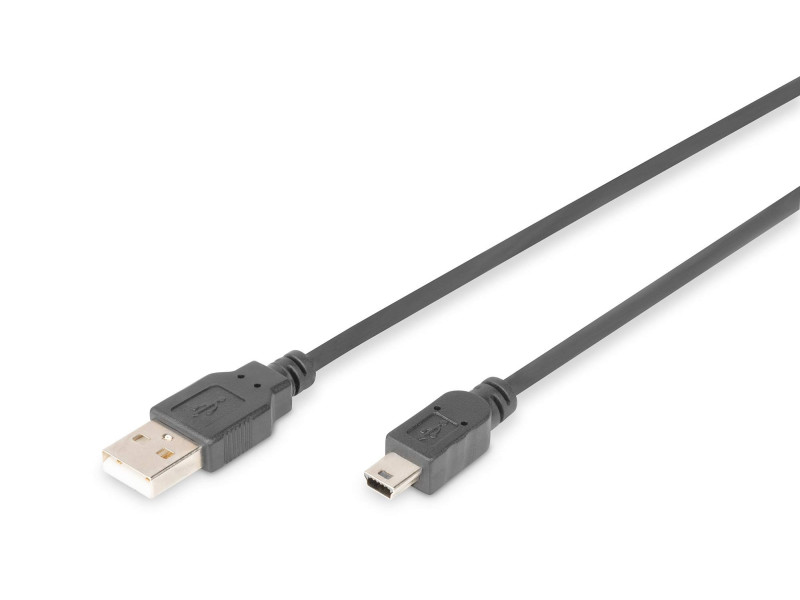 DIGITUS mini câble USB 2.0, USB-A - mini USB-B de 5 broches,