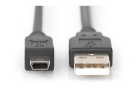 DIGITUS mini câble USB 2.0, USB-A - mini USB-B de 5 broches,