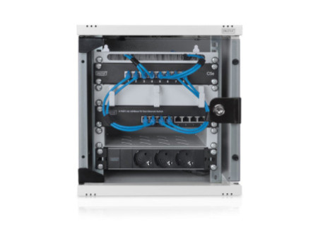 DIGITUS Coffret mural 10' série Compact, 6U, gris clair