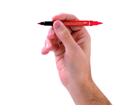 Pentel Marqueur permanent Pen, double pointe, en étui de 3