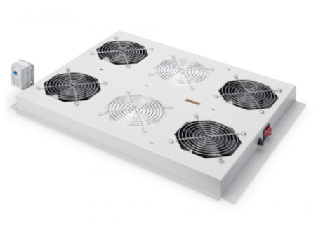 DIGITUS Unité de ventilation, 4 ventilateurs, gris clair