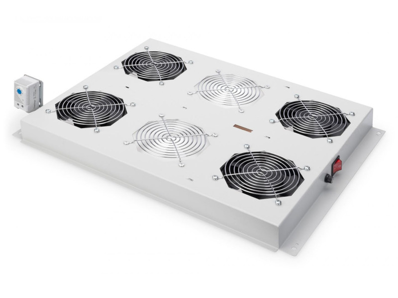 DIGITUS Unité de ventilation, 4 ventilateurs, gris clair