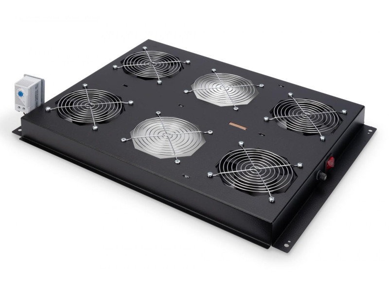 DIGITUS Unité de ventilation de toit, 4 ventilateurs, noir