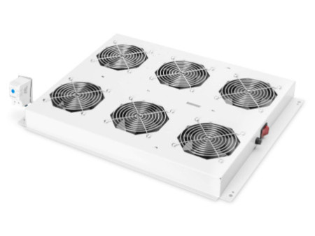 DIGITUS Unité de ventilation de toit, 6 ventilateurs, gris