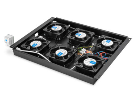 DIGITUS unité de ventilation, 6 ventilateurs,(RAL9005), noir