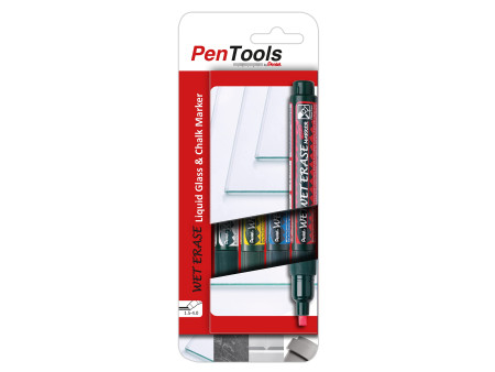Pentel Marqueur craie WET EARASE SMW26, étui de 4, assorti