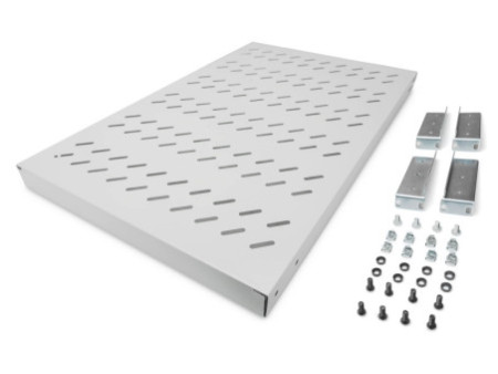 DIGITUS étagère 19', 1 U, Profondeur: 700 mm gris clair