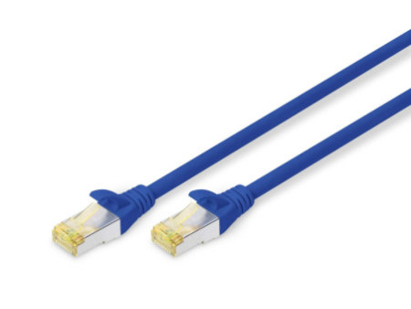DIGITUS Câble de brassage Cat.6A, S/FTP, 1,0 m, bleu