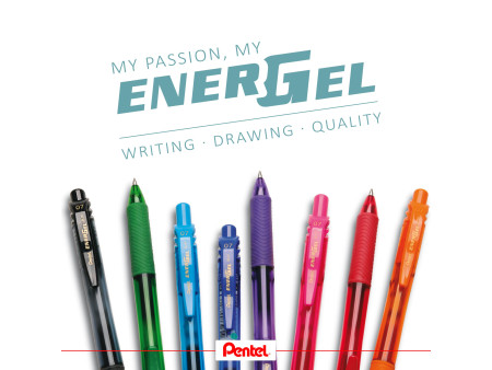 Pentel Stylo roller à encre gel EnerGel-X BL107, orange