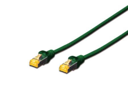 DIGITUS Câble de brassage Cat.6A, S/FTP, 5,0 m, vert