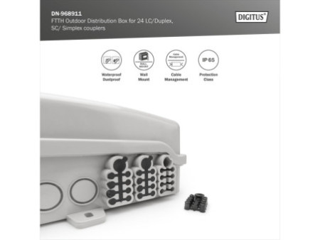 DIGITUS Boîte d'épissures fibres optiques OUTDOOR, pour 48