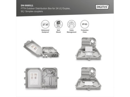 DIGITUS Boîte d'épissures fibres optiques OUTDOOR, pour 48