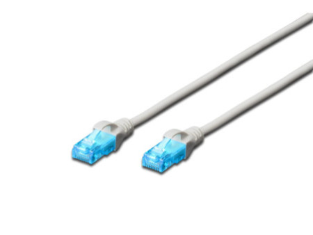 DIGITUS Câble patch, Cat. 5e, U/UTP, 10,0 m, gris