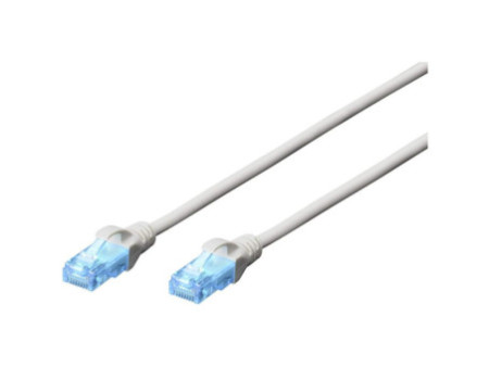 DIGITUS Câble patch, Cat. 5e, U/UTP, 15,0 m, gris