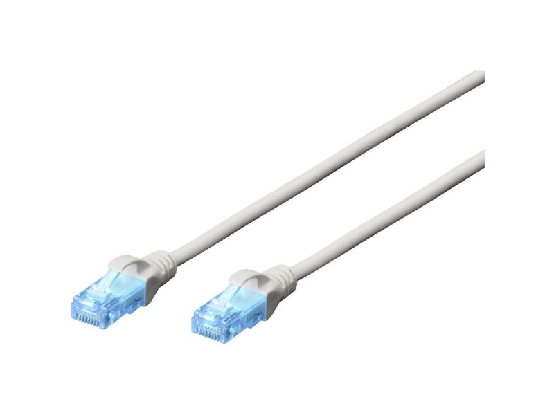 DIGITUS Câble patch, Cat. 5e, U/UTP, 15,0 m, gris