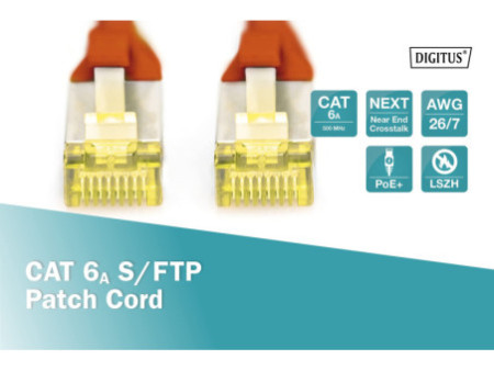 DIGITUS Câble de brassage Cat.6A, S/FTP, 7,0 m, rouge