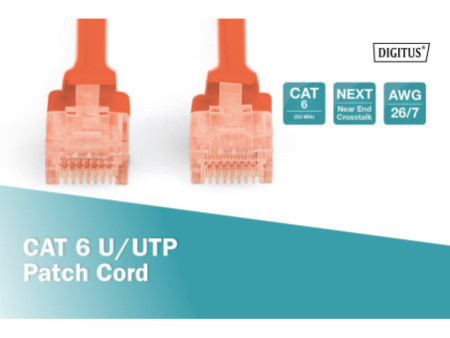 DIGITUS Câble patch, Cat. 6, U/UTP, 1,0 m, rouge