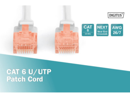 DIGITUS Câble patch, cat. 6, U/UTP, 3,0 m, gris