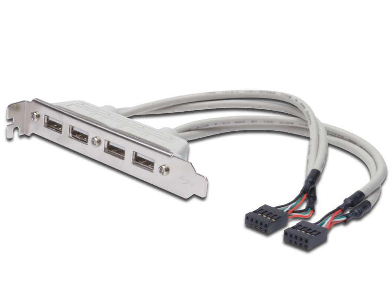 DIGITUS Equerre USB 2.0, 4 x ports USB, 0,25 m