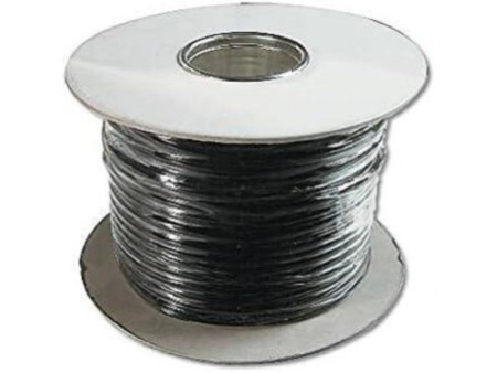 DIGITUS Câble téléphonique, 100 m, 6 fils, plat, noir