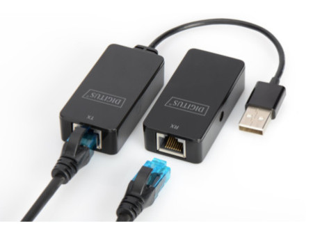 DIGITUS Kit extenseur USB 2.0, adapté pour PoE, noir